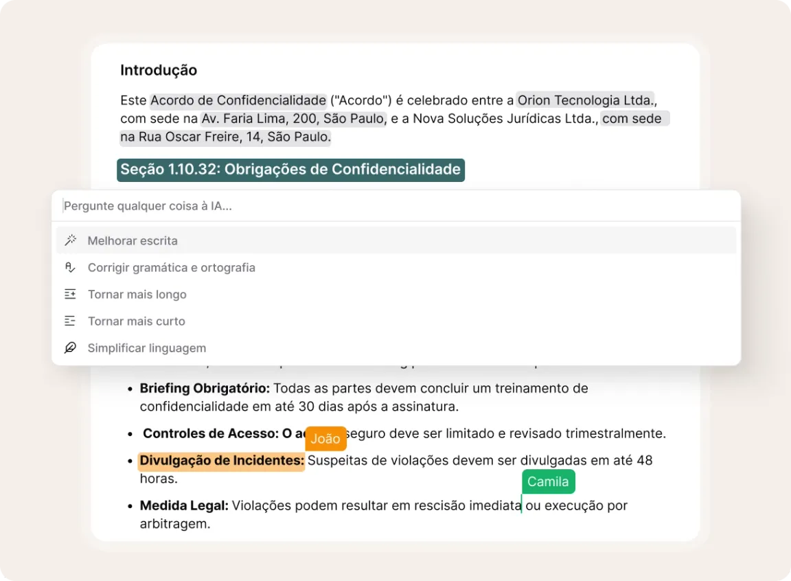 Controle de alterações e histórico de versões