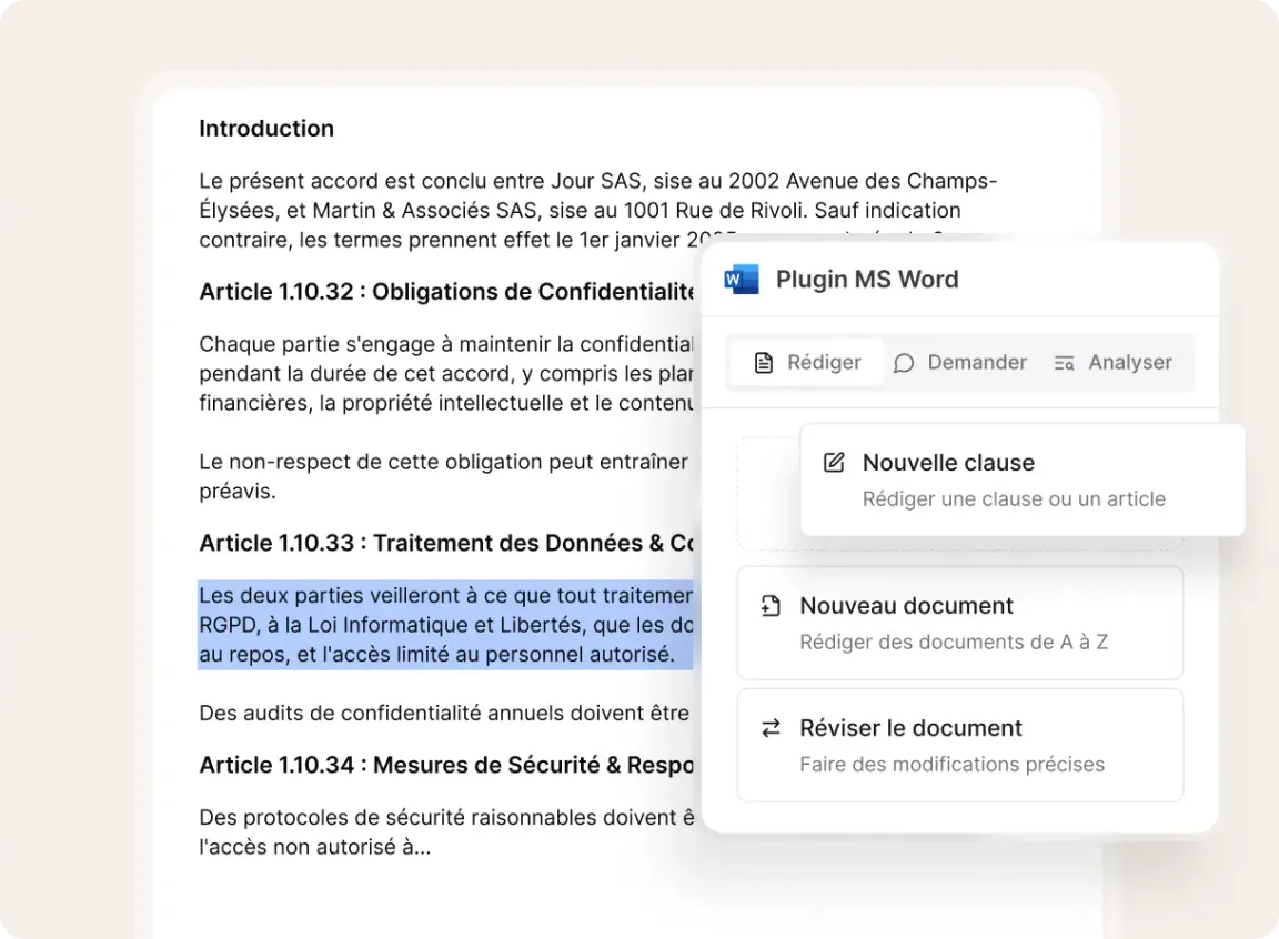 Exécutez vos playbooks de révision dans Microsoft Word