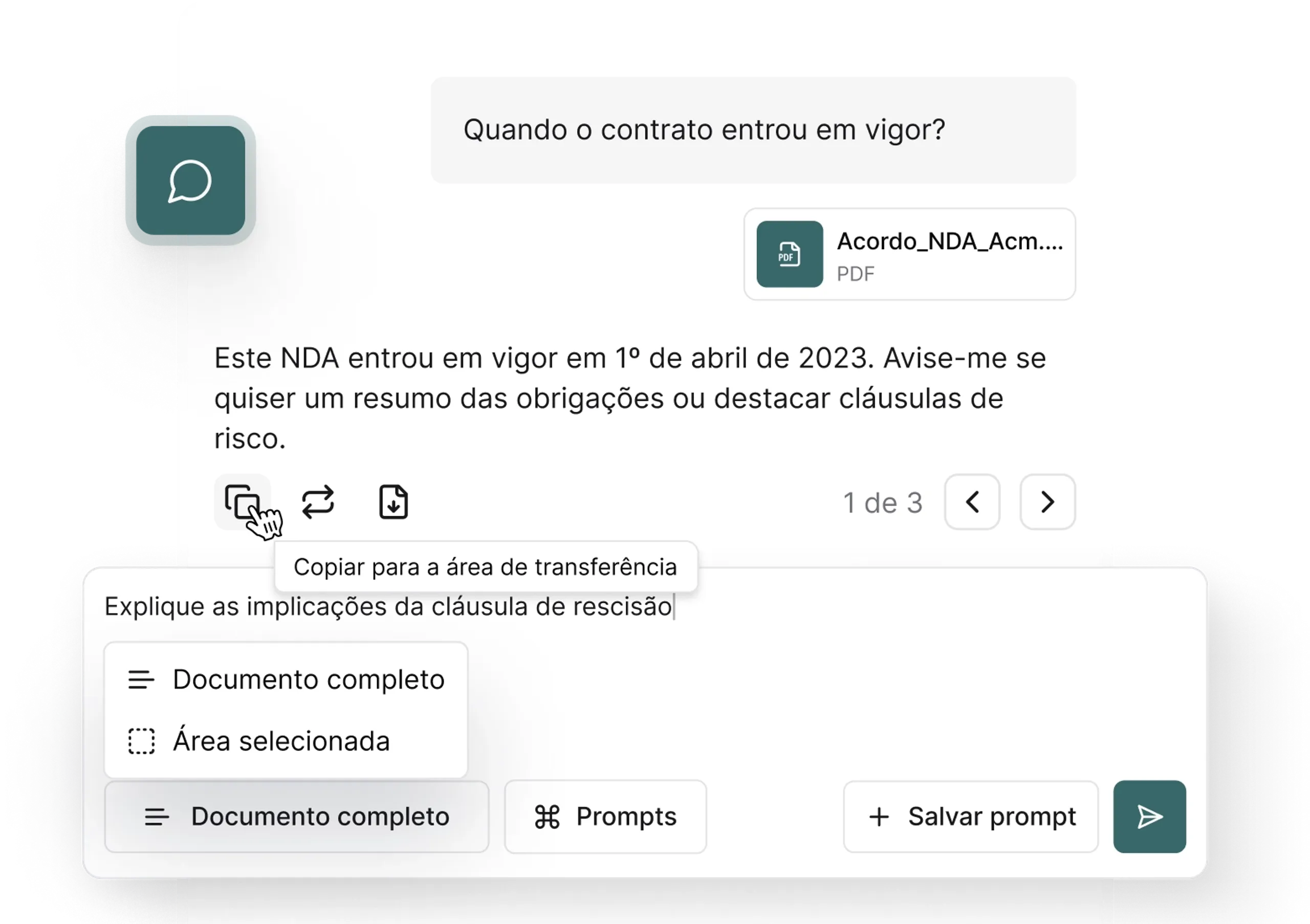 Interface do Assistente de IA