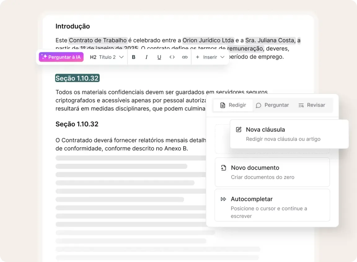Redação, impulsionada por agentes de IA